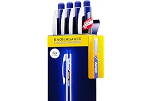 ‎LIEBKAMP LIEBKAMP Office [4 Stk] radierbarer Kugelschreiber inkl. 0,7mm Mine | kratzt & schmiert nicht | Tintenroller radierbar | Radierstift | Gelstifte Radierbar | Erasable Pen | Gelschreiber Radierbar