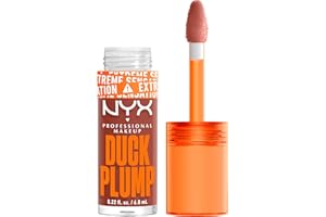 ‎NYX PROFESSIONAL MAKEUP NYX Professional Makeup Lipgloss mit Schmollmund-Effekt, Glossy Finish & intensive Farbe, Extremes Volumen & Fülle dank Ingweröl, Vegane Formel, Duck Plump Lip Lacquer, Brown of Applause