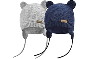 heekpek Cappello Bambino Cappello Maglia Berretto Beanie Cappellino a Maglia Invernale Unisex Bambini Caldo Cappello con Orecchie per Cappelli da Bambino