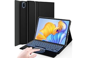 Nanhent Rétroéclairé Clavier Coque pour Honor Pad 8 Tablette 12 Pouces, Smart Touchpad, AZERTY Français Amovible Bluetooth sans Fil Clavier avec Housse Étui Premium en Cuir PU (Honor Pad 8)