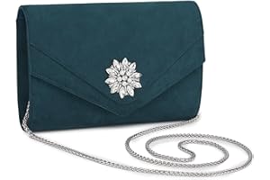 Miss Lulu Pochette Donna Elegante da Cerimonia, Pochette Donna Velluto, Borsa Clutch, Borsette Tracolla Spalla con Catena Smontabileper Matrimoni, Feste e Banchetti