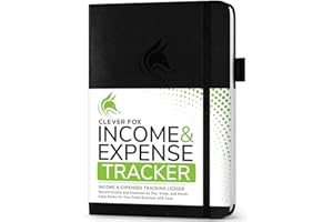 Clever Fox Income & Expense Tracker – Accounting & Bookkeeping Ledger Book for Small Business – 1-Year Record Notebook, A5 (Black)