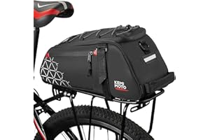 KEMIMOTO Borse per Bici, Borse Bici Posteriore Laterali, Borsa per Bicicletta Impermeabile in PVC per Strada Bike Mountain Bike Nero