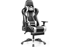 OneGame Silla Gaming, Gamer Adulto Grande y Alta, Reposabrazos Ajustables, Silla Ergonómica de Videojuegos, Silla PC Juegos Oficina, 150K, Nuevo Blanco