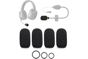 Voarmaks Paquete de 4 fundas de espuma para micrófono compatibles con CARDO PACKTALK EDGEPHONES, auriculares Spirit para motocicleta, Cardo Packtalk/Freecom/micrófono híbrido inteligente + 12 juntas