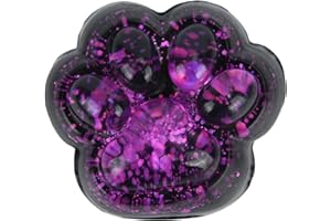 BOXOB Zabawka do Ściskania Kociej Łapki, Brokat Żelowa Kotka Słodka Kocia Łapka Miękka Kawaii do Ściskania Fidget Antystresowa Sensoryczna dla Dzieci Dorosłych (Fioletowy Gwiaździste Niebo)