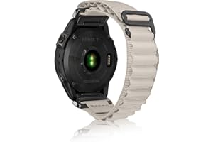 SumRioo QuickFit 22mm Correa para Garmin Fenix 7/6/5/Fenix 7 Pro Solar/Fenix 6 Pro Solar/Epix/Instinct/Instinct 2/Instinct 2 Solar, Pulsera de Nylon para Garmin Forerunner 965/955/945/935/745 - Blanco