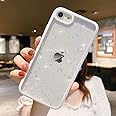ZTUOK Compatible with iPhone 7 Plus/8 Plus Case for Girls,Soft Slim Fit Full-Around Protective Cute Clear Sparkly Bling Star Phone Case Glitter Cover for iPhone 7 Plus/8 Plus -White