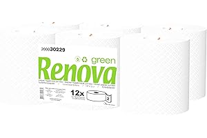 RENOVA 5601028004961 Papel Higiénico Jumbo Renovagreen - 12 Rollos Blancos