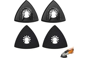 yingd 4pcs Multi Tool Sanding Pads, 80mm Multitool Sanding Pad for Attaching Pads, Triangle Hook Loop Sanding Pads, Oscillating Multi Tool Accessories, Black