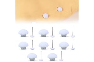 TUKNN Duvet Cover Clip, Duvet Clips Fixer, Non-Slip Duvet Cover Clips, Plastic, Duvet Cover Clips, Duvet Pins, Mushroom Attachment Clip with Button, Pack of 8, White
