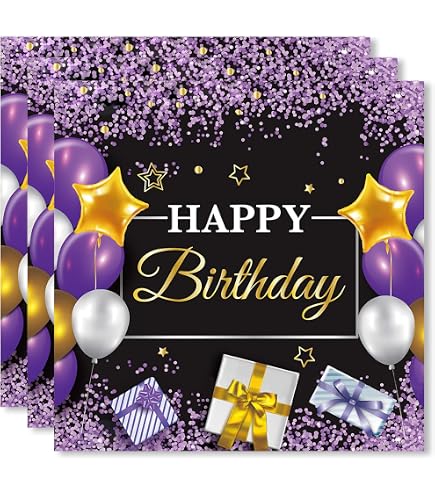 40 Stück Happy Birthday Servietten Lila & Silber – 2-lagig, 16,5 X 16,5 Cm, Einweg-Papierservietten Für Geburtstag, Hochzeit & Party