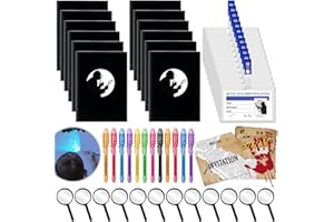 DAZZTIME 60 sztuk Zestaw szpiegowski Detektyw dla dzieci,Niewidzialny atrament długopis,Detektywa Lupa,Odznaka Detektywa na urodziny dzieci,Akcesoria do gier fabularnych