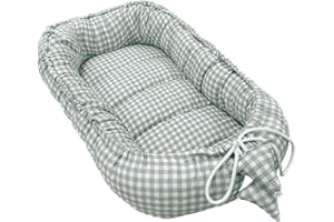 MOLIS & CO molis&co - Kapsuła do spania dla noworodka, miękka, oddychająca, 100% bawełna (OEKO-TEX), niezbędny prezent dla noworodka, śpioszki (herbata miętowa)