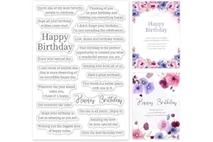 ORIGACH Birthday Sayings Clear Stamps for Card Making Birthday Greeting Words Transparent Silicone Stamps for DIY Scrapbooking Journaling Photo Album Craft Supplies