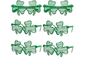 YADODO St Patricks Day Accessories Shamrock Glasses Set Women Kids 6 Pcs St Patricks Day Glasses Saint Paddys Day Irish Accessories Plastic St Patricks Day Decorations Party Favours St Patrick’s Day Props