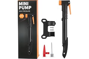 LEXICANMHS Mini Pompe à vélo 120 PSI (8,3 Bars) - Mini Pompe à vélo - Toutes Les valves - Petite Pompe à Main Portable - Pompe à vélo - Pompe à air pour vélo - Toutes Les valves