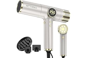 HITTIONA Reise Ionen Föhn mit Diffusor-Negativ Ionen Haartrockner, Schnelles Trocknen, Für Alle Haartypen, Keine Hitzeschäden, Leichtes, Geräuscharm,Dual Spannung Fön(100–240 V)für Hause,Reisen,Salon