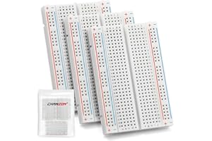 Chanzon 3 pcs Breadboard with 400 Tie Points (BB-801) Solderless Prototype Kit Universal PCB Bread Board plus 2 Power Rail and Adhesive Back for Small DIY Kits Arduino Proto Raspberry rasp Pi project