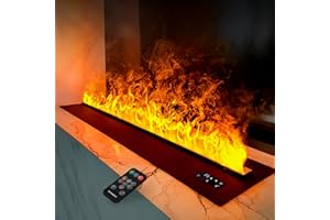 ‎MEXHOM Elektrokamin, 3D Wasserdampfkamin mit Fernbedienung, Kamin Wasserdampf Realistische Flammenfarbe, 80cm
