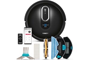 SENCOR robot aspirapolvere lavapavimenti con mappatura, 6 modalità di pulizia, Aspirapolvere Robot Wifi con Applicazione, Pianificazione Intelligente, anti-caduta e anti-ostacoli, 120 minuti.