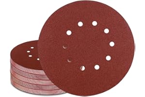 GZKTY 25 Pcs 225mm Sanding Disc - Professional Grain P80 Sanding Discs for 10 Hole Orbital Sander Discs - Sanding Sheets for Drywall Sander
