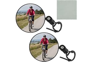 XUIIOSOOKP 2 Piezas Espejos para Bicicleta, Espejos Retrovisores Ajustables de 360 ° Grados Giran para Bicicleta, Espejos para de Bicicleta para Manillar de 15-30 mm, Bicicleta de Montaña, Bicicleta Eléctrica