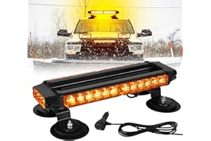 I LITTON LITTON Amber Beacon Strobe Light for Trucks - 30 LED Emergency Warning Light with 16 Flash Modes, 24V/12V