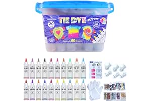 WINSONS Tie Dye Kit, 20 Couleurs Kit Tie Dye Teinture Textile Peinture Art & Crafts, Idéal pour Textile Tissu T-Shirts