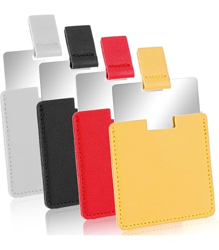 0XBIT Mini Taschenspiegel 4 Stück - Edelstahl, Unzerbrechlich, Ultra Dünn Für Unterwegs