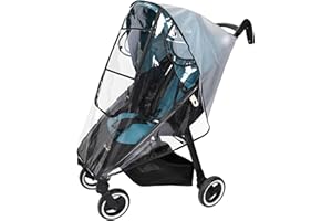 Bebamour Stroller Rain Cover for Pushchair Universal Stroller Accessory,Waterproof,Windproof Protection,Protect from Dust Snow,Baby Travel Weather Shield (Transparency)