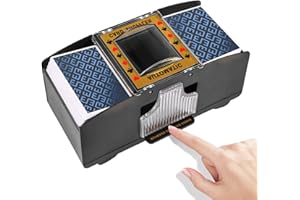 ZIKSUN Poker Shuffler Machine 1-4 Deck, Battery Operated Automatic Card Dealer, Electric Card Shufflers Playing Poker/UNO/Bridge Game Accessories for Family Party Club