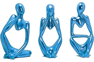 SIMDIM Pensatore Statua Figurine, Ornamenti Statua, Moderni Soprammobili Scultura Statua Ornamenti, Accessori Casa Arredamento, Resinoso Pensiero Statuette Design Casa, Decorazioni Casa Moderna (blu)