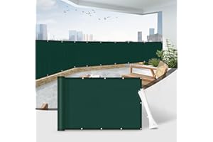 Sunnylaxx Brise Vue Balcon 90x800 cm,PES Ant- UV, Protection de la Vie privée et sécurité des balustrades de Balcon,Opaque Résistant,Vert