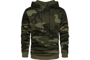 MANLUODANNI Men's Pullover Fleece Sweatshirt Camouflage Hoodies