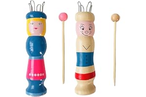 Yeesabella 2 Pack Knitting Dolly Set, Beginners Knitting Kit Wooden Spool Knitting Doll Knitting for A Beginners Starter Kit for Adults French Knitting Machine Boys & Girls, PinkWhite