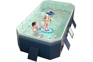 SCOOVY Faltbarer Pool, 3 Meter aufblasbarer Pool, verdickter tragbarer Badewannenpool, Rutschfester PVC-Kinderpool, tragbares Planschbecken ohne Installation, Indoor-Außenbadepool für Erwachsene und Kinder