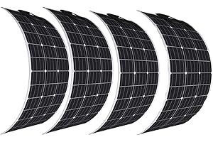 Aysolar 400W 12V Placa Solar Flexible 4x100w 18v Monocristalino Paneles Solares Flexibles para Barcos RV Remolques Autocaravana Yate Balcón Casa Baterías