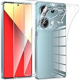 PSR Aksesuar Xiaomi Redmi Note 13 Pro 4G Uyumlu Şeffaf Kılıf ve 2 Adet Ekran Koruyucu Temperli Cam Seti, İnce Silikon Kapak