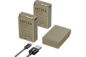 AKTTKA - Batería recargable LP-E17 1500mAh - Carga tipo C integrada - Compatible con Canon EOS R8, R10, R50, R100, RP, 200D, 750D, 250D, 77D, 800D, Rebel SL2, T6i, T6s, T7i, M3, M5, M6