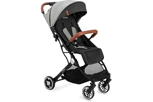 MoMi ESTELLE a partir de los 6 meses (hasta 15 kg), silla de paseo plegable con arnés de 5 puntos, cesta de la compra, barra telescópica, se mantiene de pie plegada