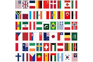 YOFANUP Olympics Decorations, Olympic Flags, 50 Nations Flags Bunting, 50 ft/ 15 meters, World Flags for Olympics Party Decoration, Water Proof, Great for Party, Club and School Decorations
