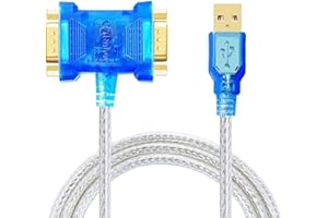pzsmocn Adapter Cable - USB to RS232 Dual Male DB9 Serial Port Converter with XR21V1412 Chipset, LED Indicators, Supports Windows 10, 8, 7, XP, Vista, Linux, Mac, SCM, Arduino, RRI and Android, etc.