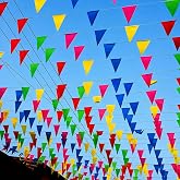 TK Gruppe Timo Klingler XXL 100 Metres String Fabric Colourful Garland Flag &ndash; Indoor and Outdoor Outdoor Decoration (1x)