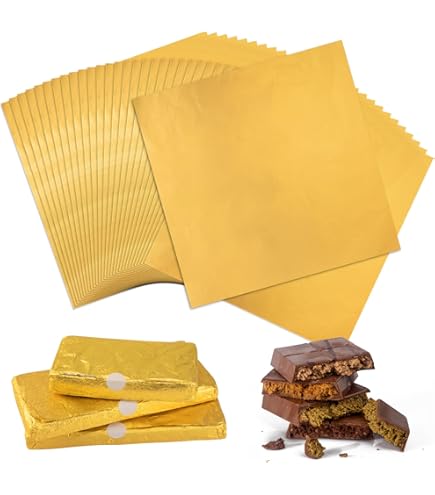100 Goldene Alufolien-Wrapper Für Schokolade - Dubai Style Verpackung 25×20 Cm Mit Versiegelungsaufklebern
