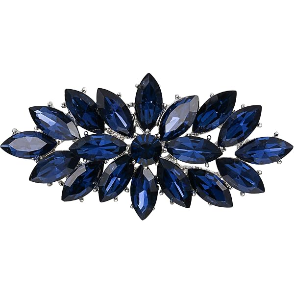 Broche Femme Strass En Forme De Fleur Feuilles - Bijou Décoratif Cristal Et Alliage - Cadeau Élégant Pour Occasions Spéciales - 4