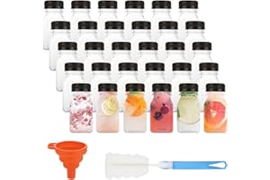 Plastic Juice DAJAVE - Set di 30 barattoli per spezie, 120 ml, rettangolari con coperchio e etichette, per conservare spezie, spezie, contenitore per spezie, contenitore per spezie