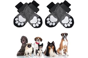 Avvrel Calcetines Perro para Suelos de Madera Dura, 4Pcs Calcetines para Perros Antideslizantes, Protectores de Patas Perros con Correas Ajustables, Control de Tracción para el Uso en Interior (L)