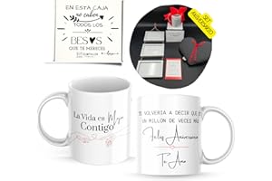 BY KROL STORE Regalo Aniversario Pareja - Regalo para Novios - Regalos Aniversario Boda - Regalos Pareja - Detalle San Valentin - Enamorados Feliz Aniversario (Regalo Aniversario Marco Fotos Y Taza)