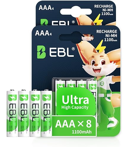 EBL AA & AAA Akkus 20er Pack – 10x 2800mAh AA + 10x 1100mAh AAA, Wiederaufladbar, Geringe Selbstentladung